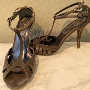 Charles David, 8, Gray Suede Heeled Sandal